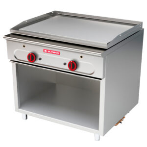Plancha (Fry top) modular 750 con soporte 2 fuegos gas HD lisa
