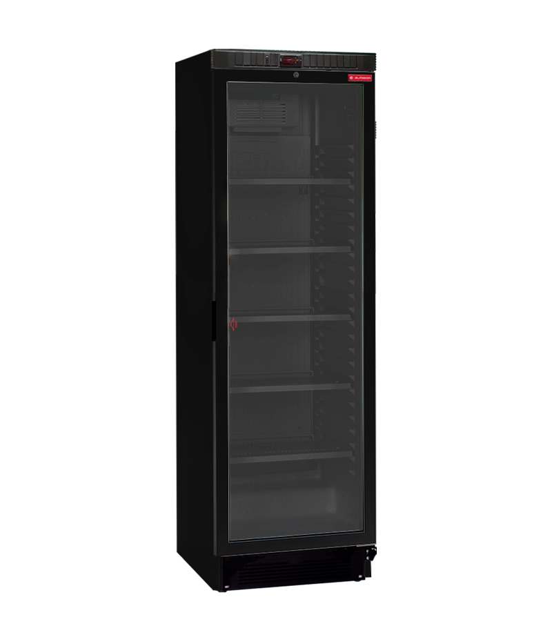 Armario de refrigeración digital de 1 puerta cristal negro
