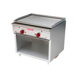 Plancha (Fry top) modular 900 con soporte 2 fuegos gas CD lisa