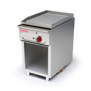 Plancha (Fry top) modular 750 con soporte 1 fuego gas HD estriada
